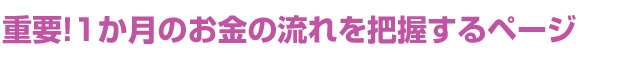 重要！1か月のお金の流れを把握するページ