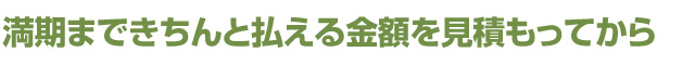 満期まできちんと払える金額を見積もってから