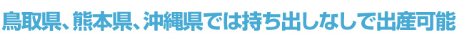 鳥取県、熊本県、沖縄県では持ち出しなしで出産可能