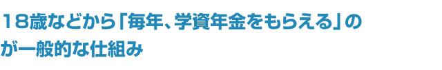 18歳などから「毎年、学資年金をもらえる」のが一般的な仕組み