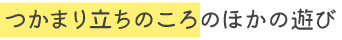 つかまり立ちのころの他の遊び